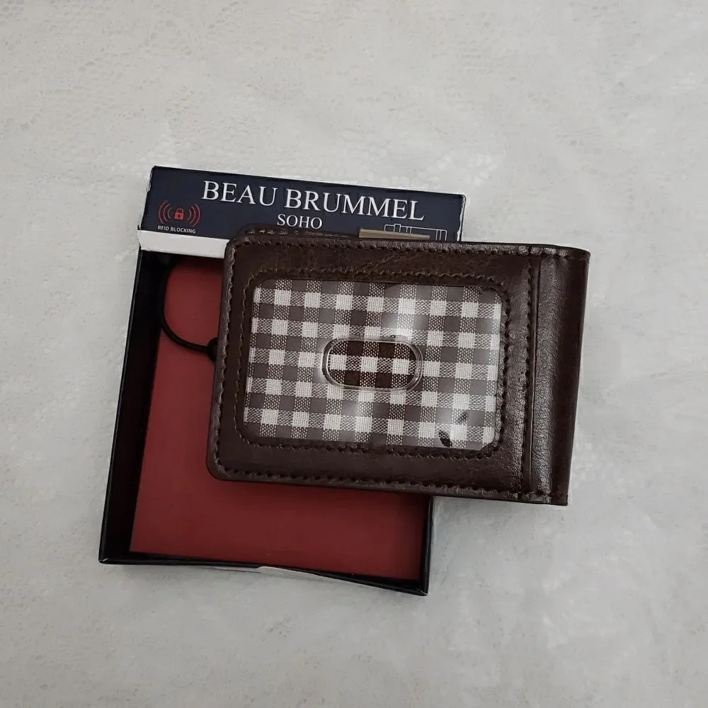 Beau Brummel Soho Money Clip Slim Pocket Wallet New